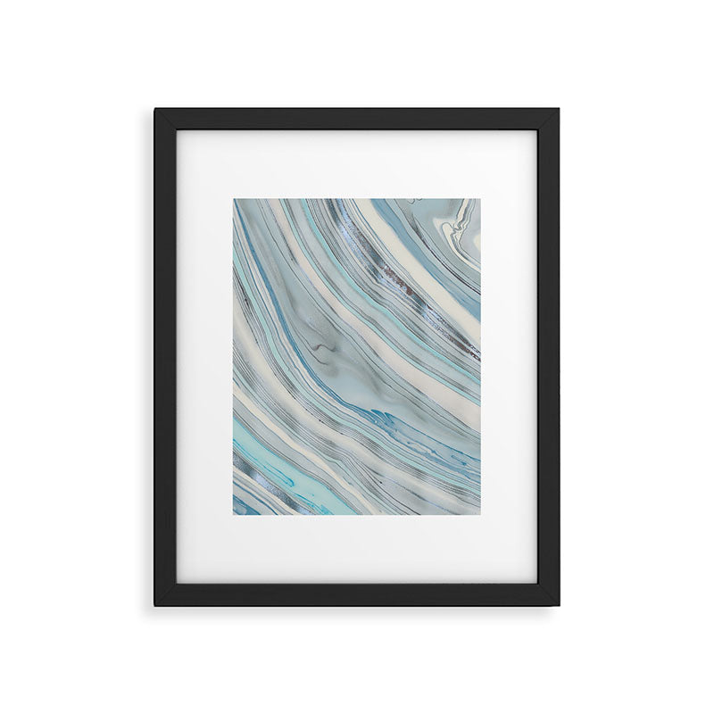 Soft Blue Aqua Marble Elegance Framed Art Print Gallery Image 6