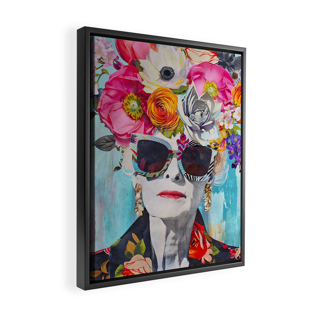 Style Knows No Age Bold Female Portrait Framed Canvas Print Gallery Image 2