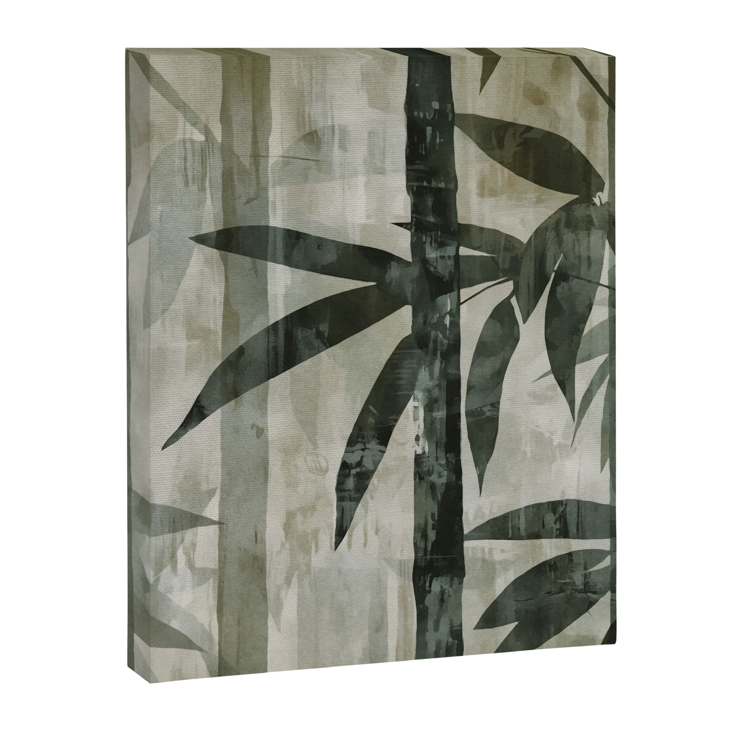 Stylized Bamboo Garden Watercolor Canvas Print Gallery Image 6