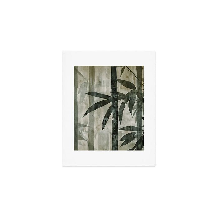Stylized Bamboo Garden Watercolor Art Print Gallery Image 1