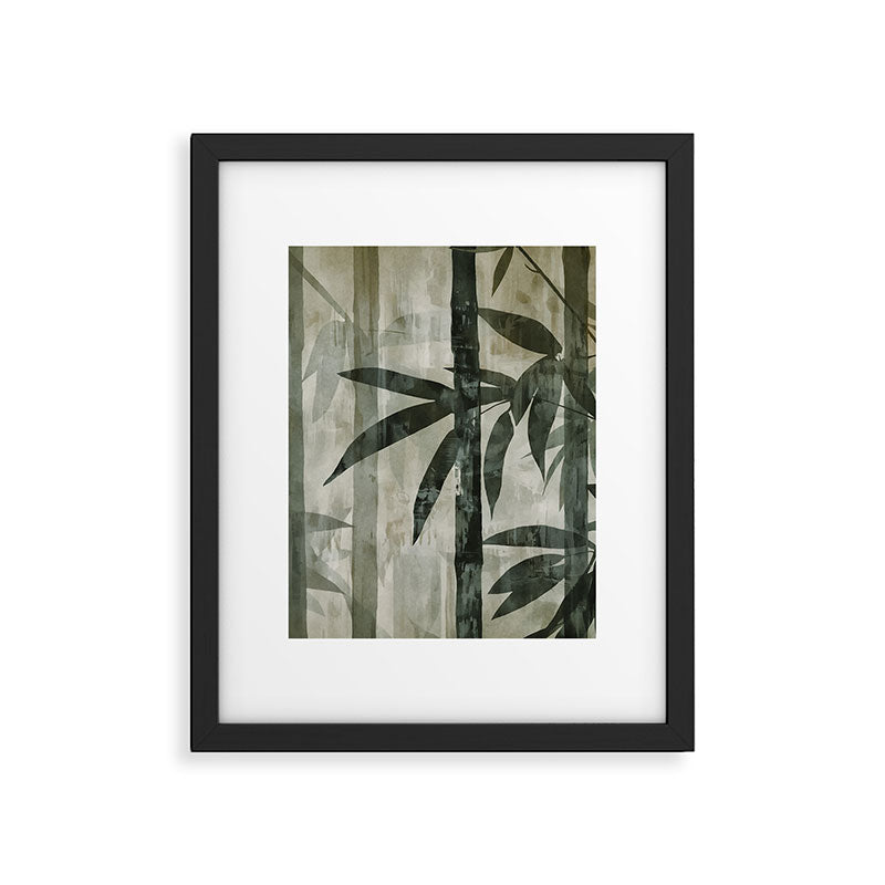Stylized Bamboo Garden Watercolor Framed Art Print Gallery Image 5