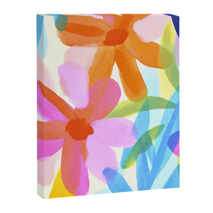Sunny Day Bold Abstract Florals Multicolor Cheerful Summer Pattern Canvas Print Gallery Image 1