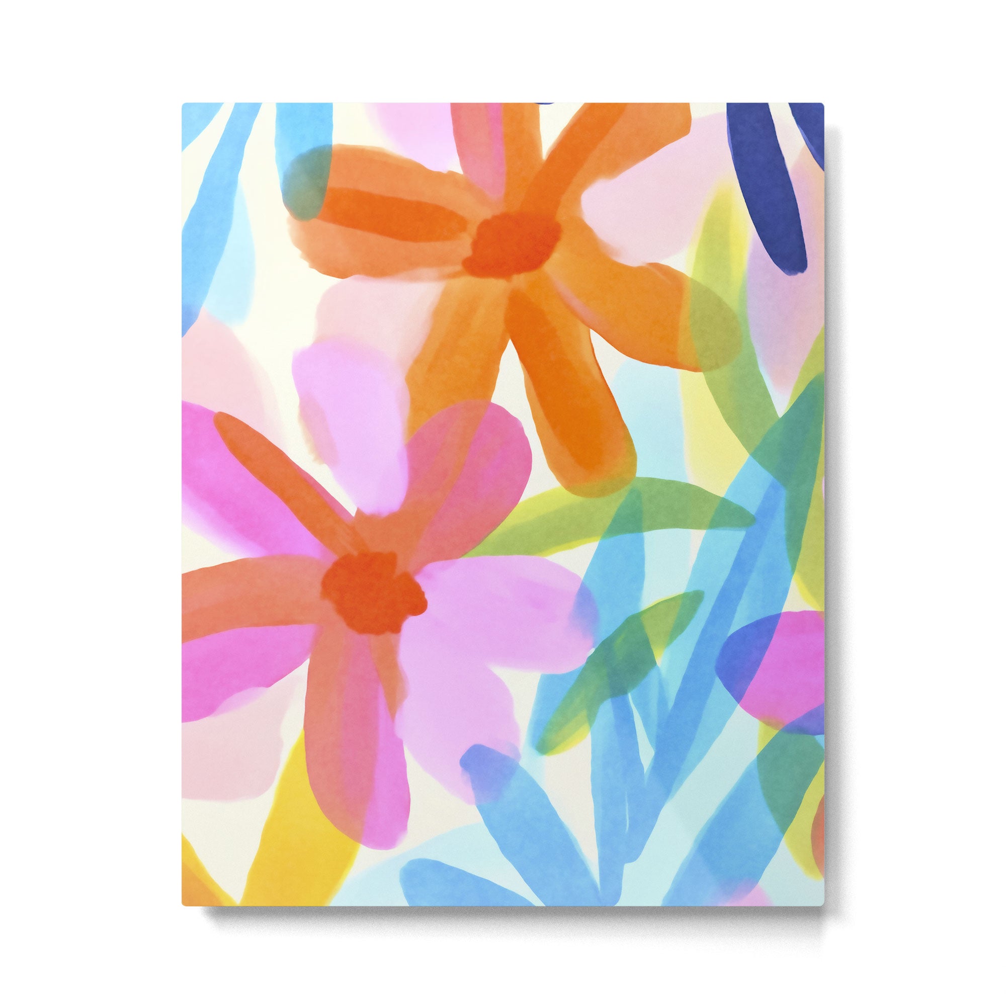 Sunny Day Bold Abstract Florals Multicolor Cheerful Summer Pattern Metal Print Gallery Image 4
