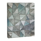 Teal And Grey Triangles Stained Glass Style Canvas Print Gallery Image 6