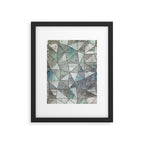 Teal And Grey Triangles Stained Glass Style Framed Art Print Gallery Image 5