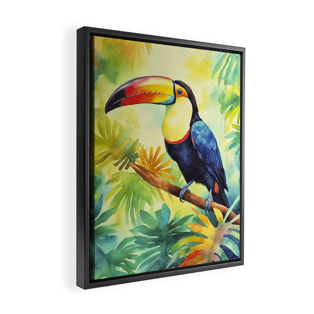 Toucans Tropical Paradise Watercolor Art Framed Canvas Print Gallery Image 2