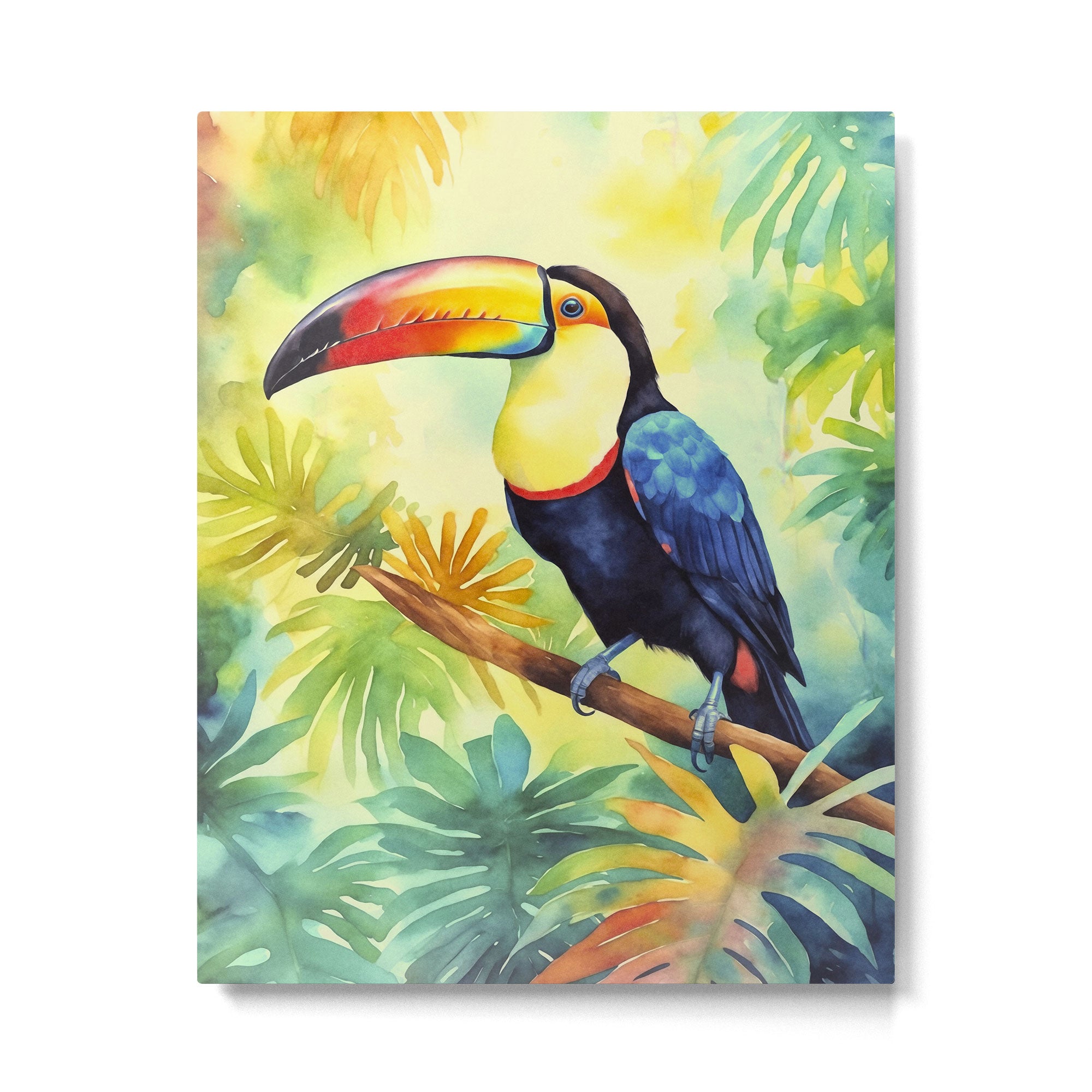 Toucans Tropical Paradise Watercolor Art Metal Print Gallery Image 4