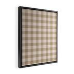 Traditional Beige Gingham Pattern Cabincore Style  Framed Canvas Print Gallery Image 2