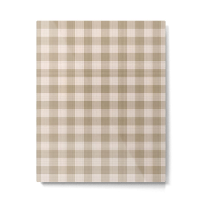 Traditional Beige Gingham Pattern Cabincore Style  Metal Print Gallery Image 1