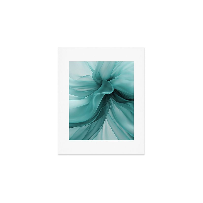 Tranquil Flow Abstract Dimension Ink Turquoise Art Print Gallery Image 1