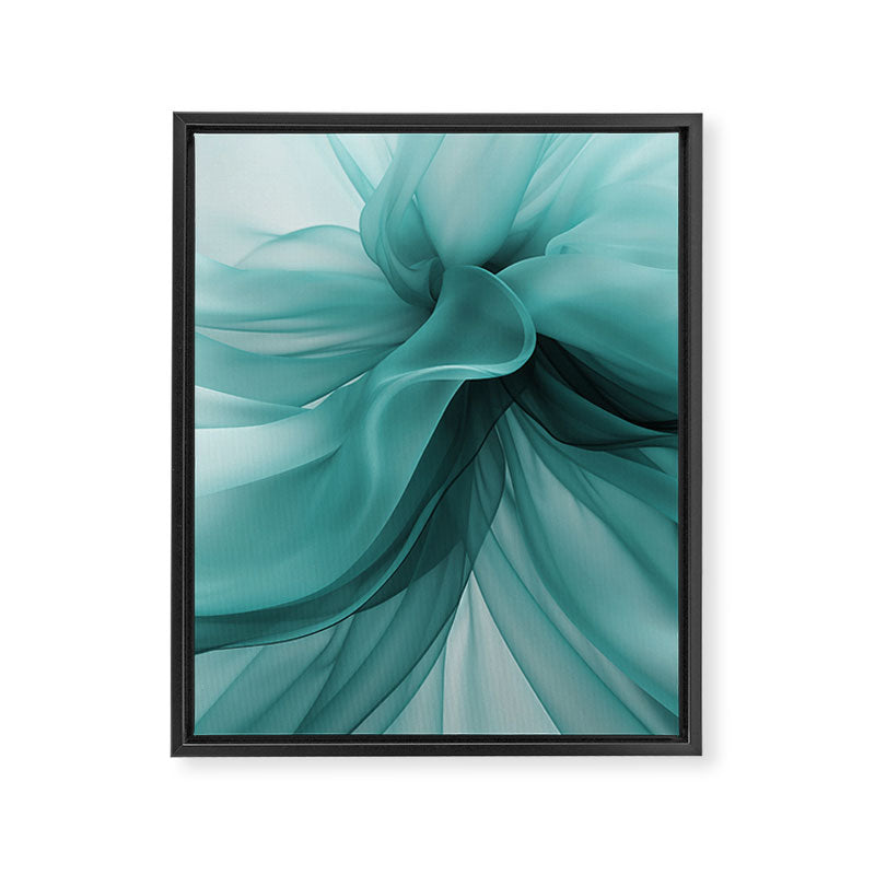 Tranquil Flow Abstract Dimension Ink Turquoise Framed Canvas Print Gallery Image 6