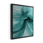 Tranquil Flow Abstract Dimension Ink Turquoise Framed Canvas Print Gallery Image 2