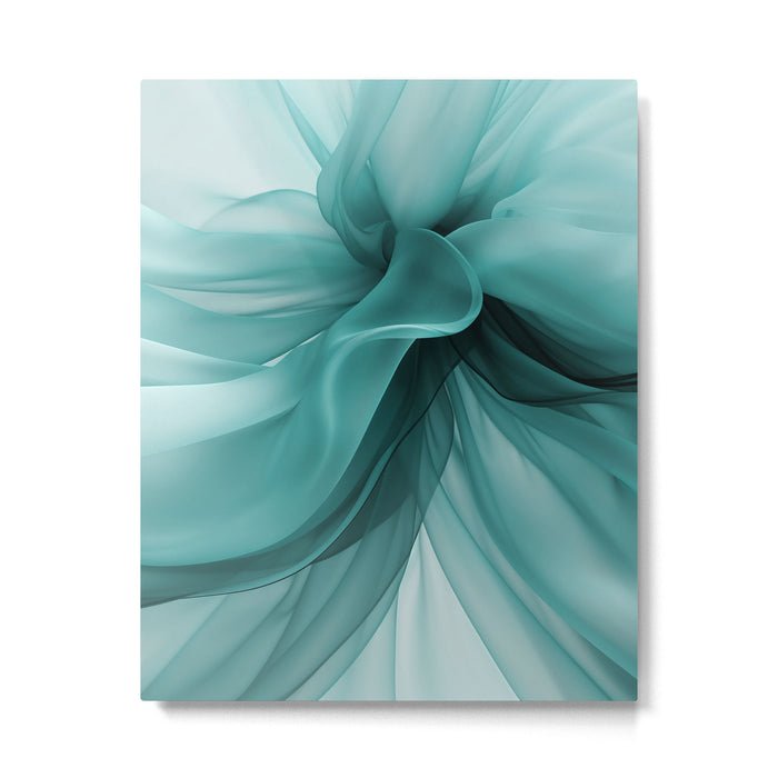 Tranquil Flow Abstract Dimension Ink Turquoise Metal Print Gallery Image 1