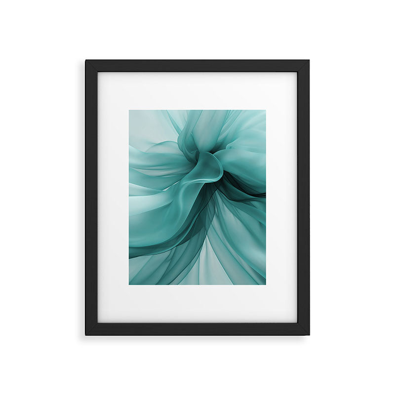 Tranquil Flow Abstract Dimension Ink Turquoise Framed Art Print Gallery Image 5