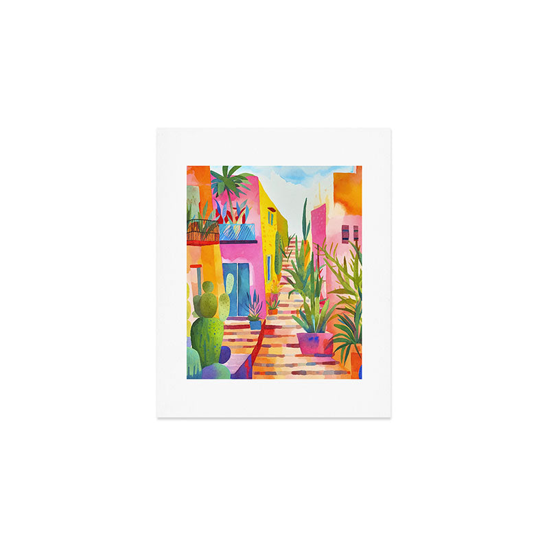 Tropical Caribbean Village Rural Charm Art Print Gallery Image 1