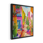 Tropical Caribbean Village Rural Charm Framed Canvas Print Gallery Image 2