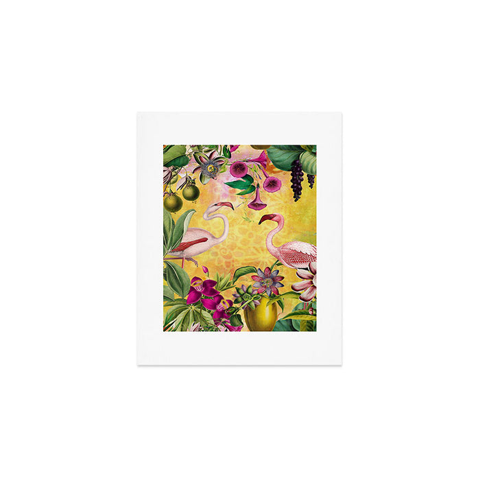 Tropical Flamingo Island Art Print Gallery Image 1