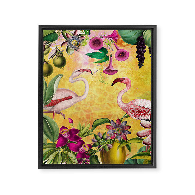 Tropical Flamingo Island Framed Canvas Print Gallery Image 6
