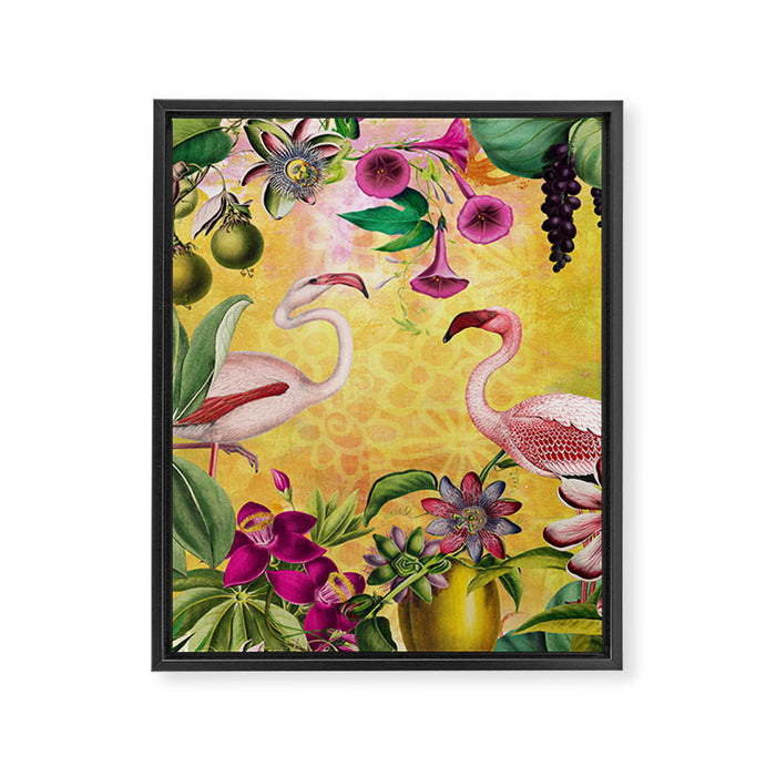 Tropical Flamingo Island Framed Canvas Print Gallery Image 1
