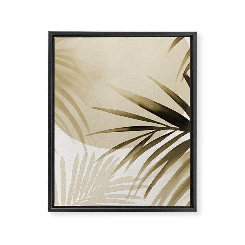 Tropical Paradise Sunset Neutral Beige Framed Canvas Print Gallery Image 6