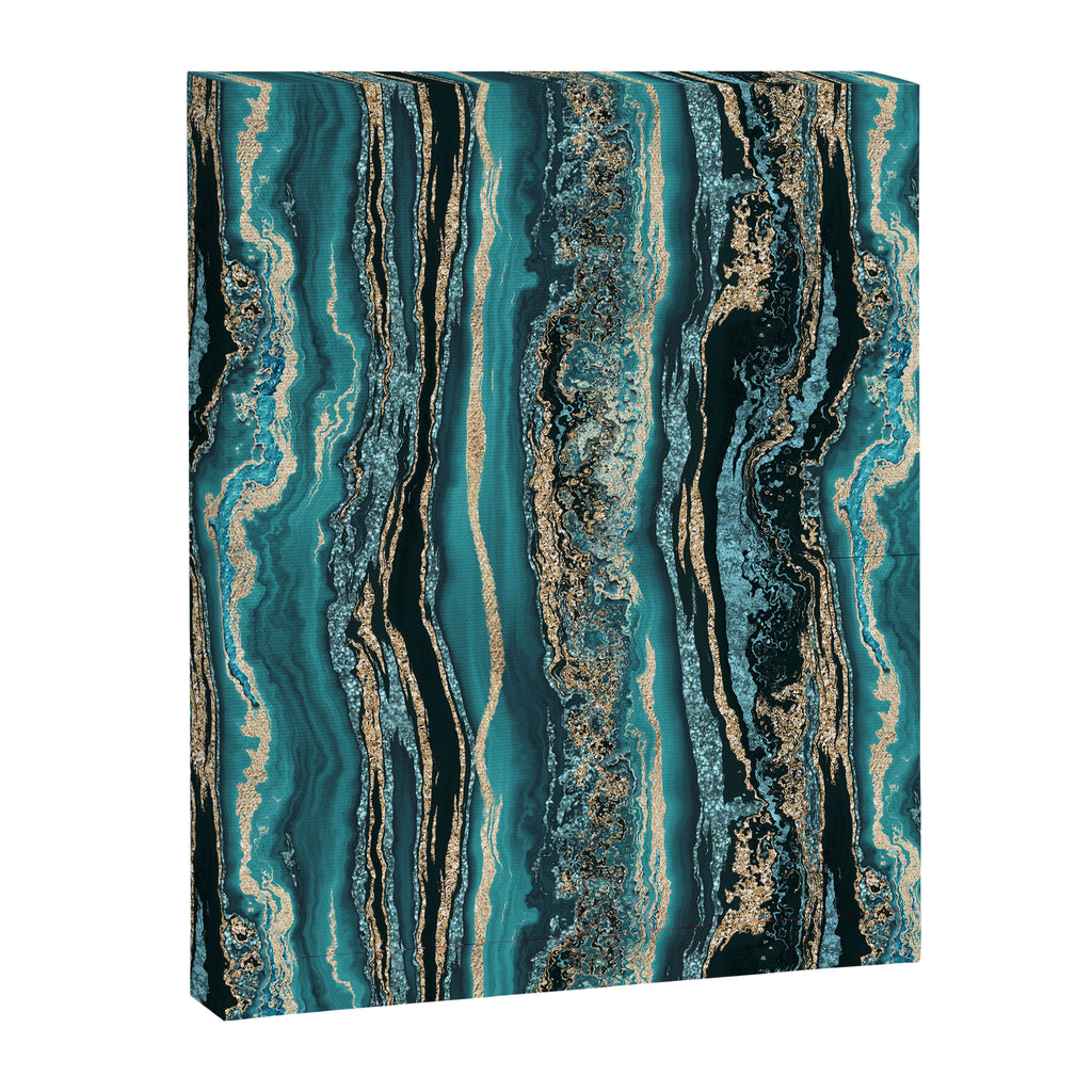 Turquoise Gold Sparkling Luxury Marble Gemstone Art Canvas Print Gallery Image 6