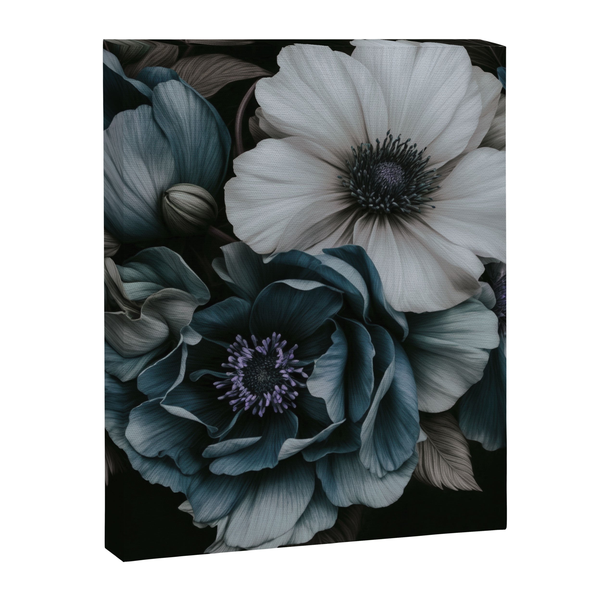 Twilight Floral Symphony In Turquoise Ivory Baroque Tones Canvas Print Gallery Image 6