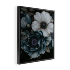 Twilight Floral Symphony In Turquoise Ivory Baroque Tones Framed Canvas Print Gallery Image 2
