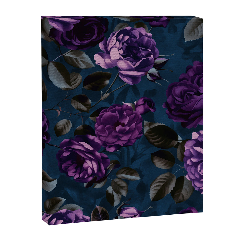 Velveteen Moody Flower Grandeur Plum Blue Teal Canvas Print Gallery Image 8