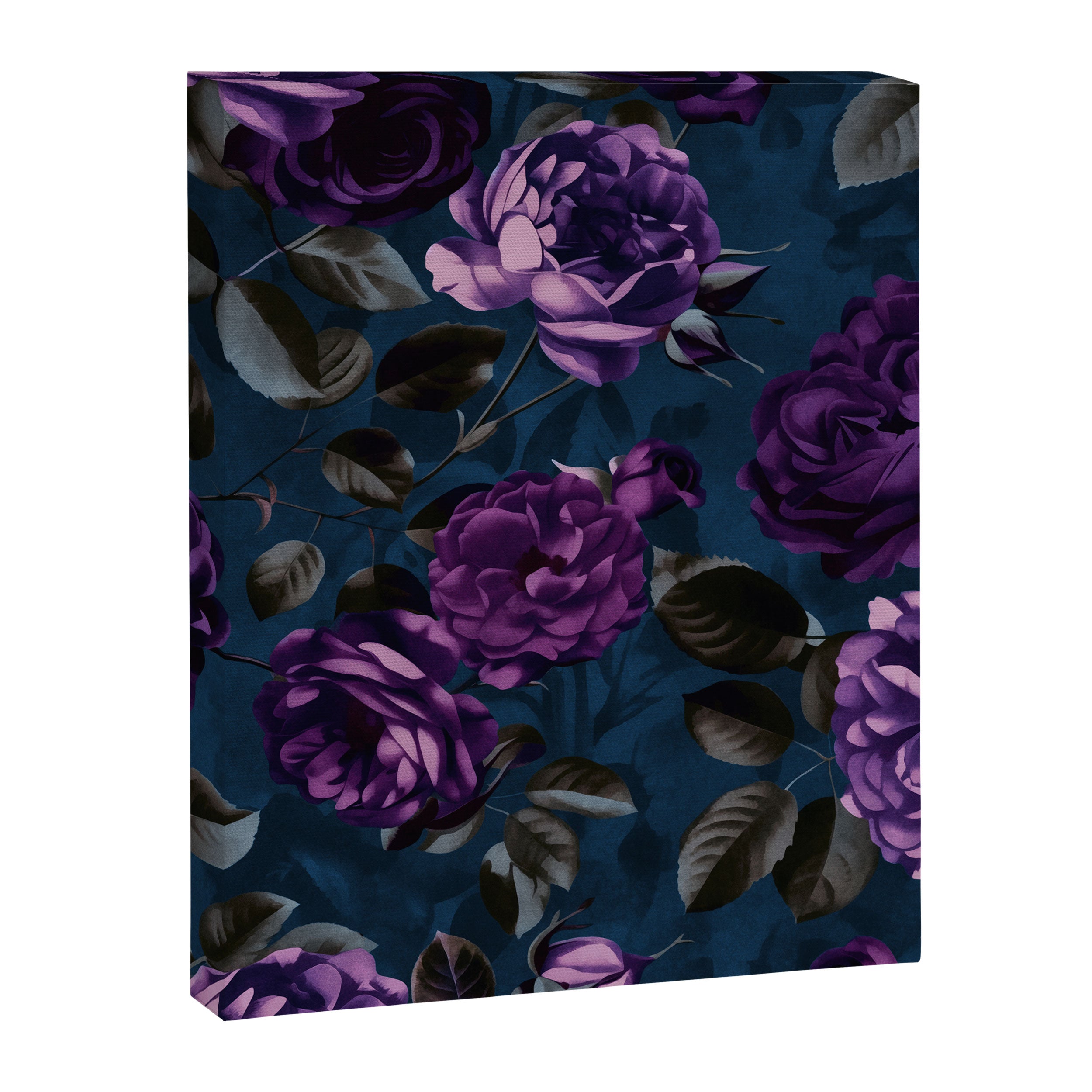 Velveteen Moody Flower Grandeur Plum Blue Teal Canvas Print Gallery Image 8