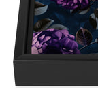 Velveteen Moody Flower Grandeur Plum Blue Teal Framed Canvas Print Gallery Image 3
