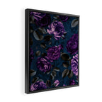 Velveteen Moody Flower Grandeur Plum Blue Teal Framed Canvas Print Gallery Image 2