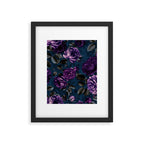 Velveteen Moody Flower Grandeur Plum Blue Teal Framed Art Print Gallery Image 6