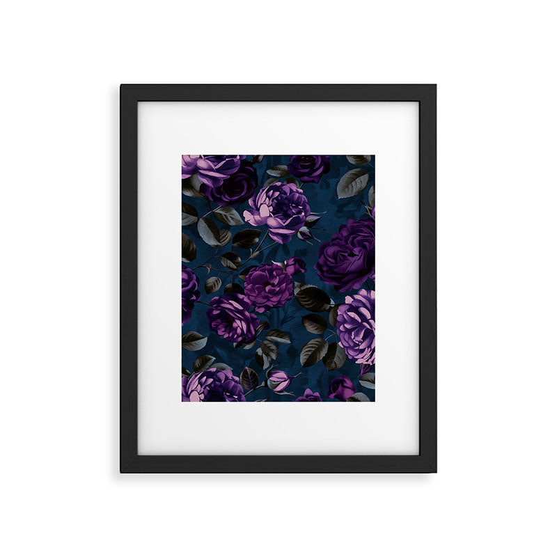 Velveteen Moody Flower Grandeur Plum Blue Teal Framed Art Print Gallery Image 6