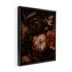 Victorian Grandeur Large Flowers Brown Framed Canvas Print Gallery Image 2