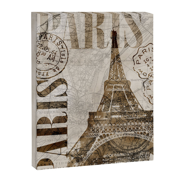 Vintage Paris eiffel tower illustration Canvas Print Gallery Image 1