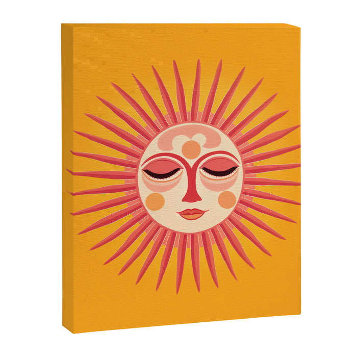 Warm Days And Whimsical Rays Sun Face Canvas Print Gallery Image 1