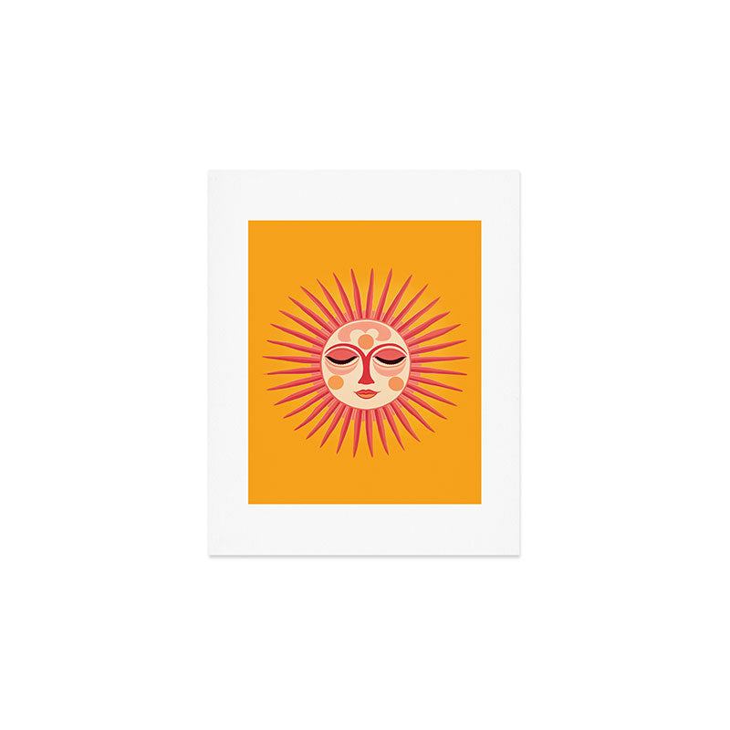 Warm Days And Whimsical Rays Sun Face Art Print Gallery Image 1