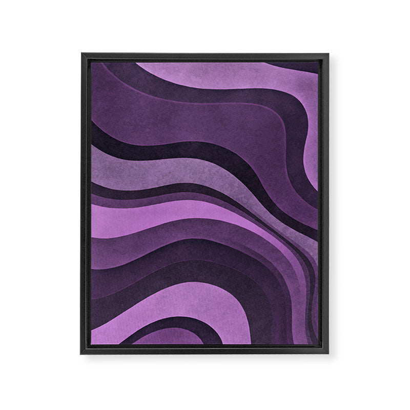 Wavy Watercolor Groovy Purple Shapes Framed Canvas Print Gallery Image 6