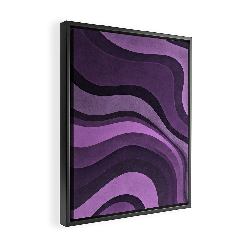 Wavy Watercolor Groovy Purple Shapes Framed Canvas Print Gallery Image 2