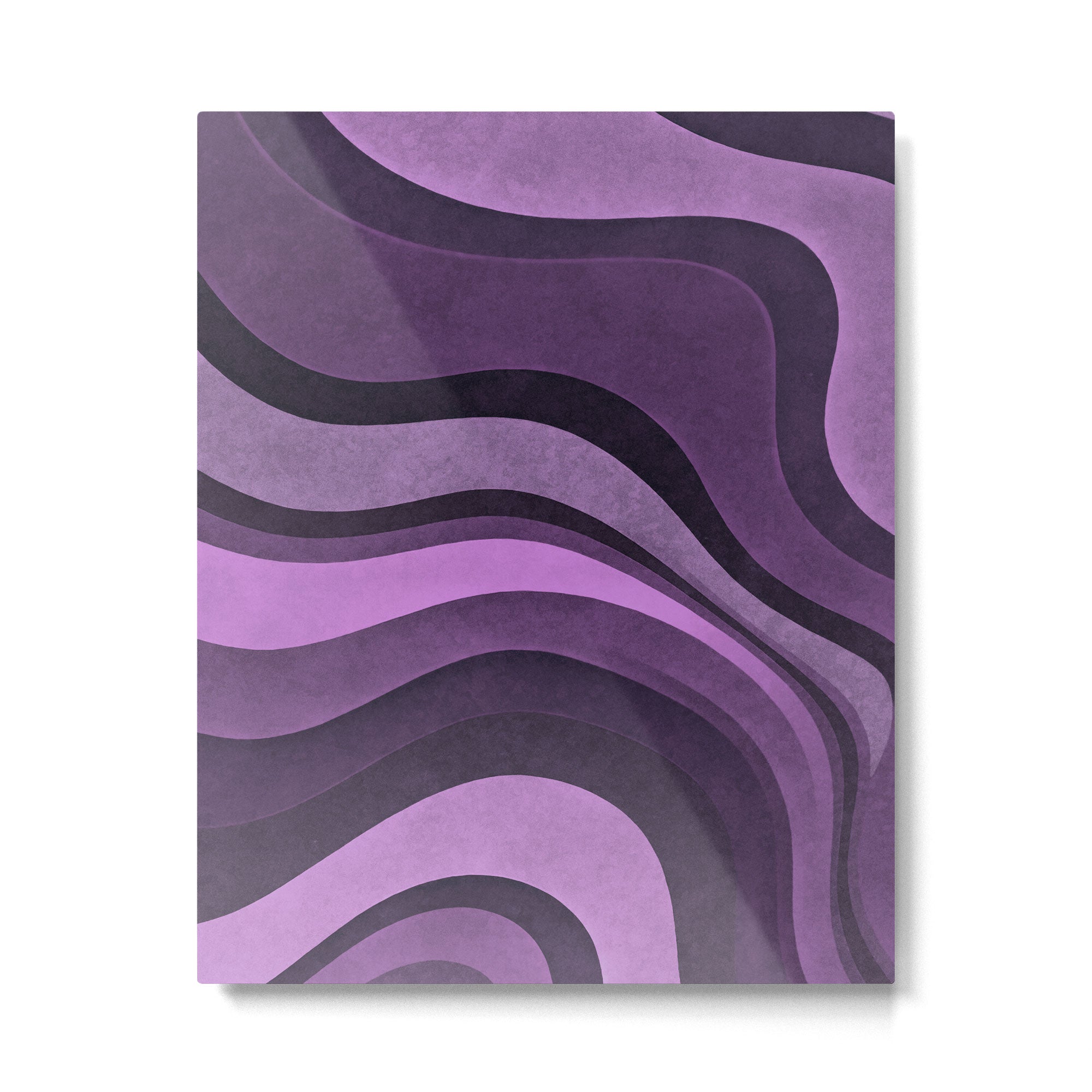 Wavy Watercolor Groovy Purple Shapes Metal Print Gallery Image 4