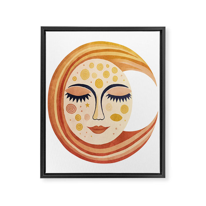 Whimsical Moon Magic Boho Dreams Framed Canvas Print Gallery Image 1