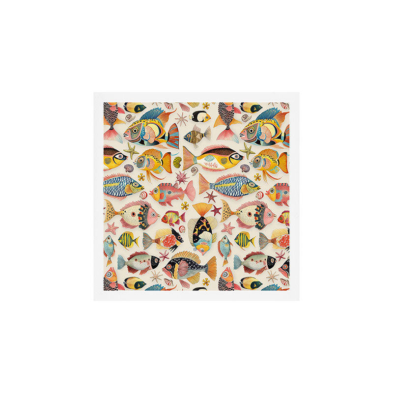 Whimsical Underwater World Multicolor Fish Pattern Art Print Gallery Image 1