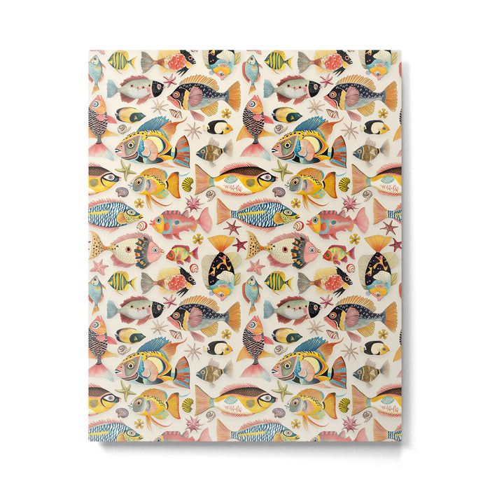 Whimsical Underwater World Multicolor Fish Pattern Metal Print Gallery Image 1