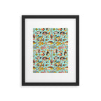 Whimsical Underwater World Multicolor Fish Pattern Turquoise Framed Art Print Gallery Image 6
