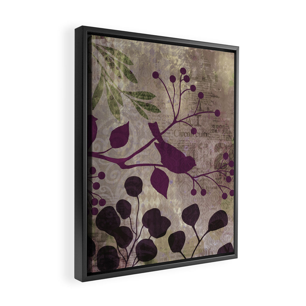 Whimsy Bird Garden Dreamy Mixed Media Art  Framed Canvas Print Gallery Image 2