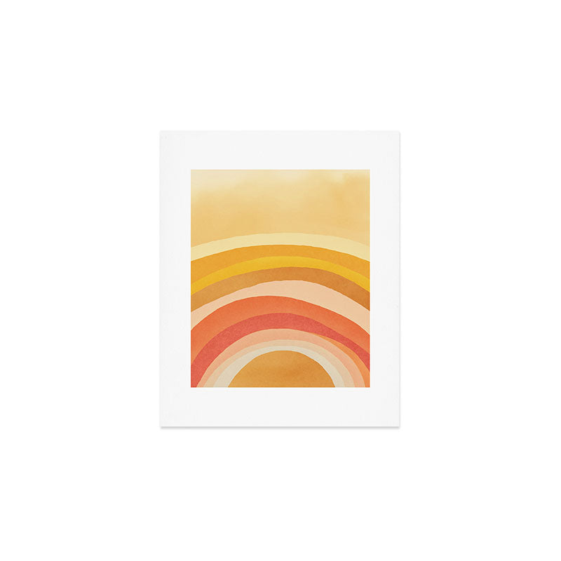 Whimsy Boho Rainbow Ombre Orange Yellow Art Print Gallery Image 1