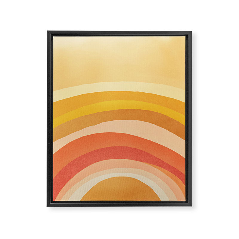 Whimsy Boho Rainbow Ombre Orange Yellow Framed Canvas Print Gallery Image 6