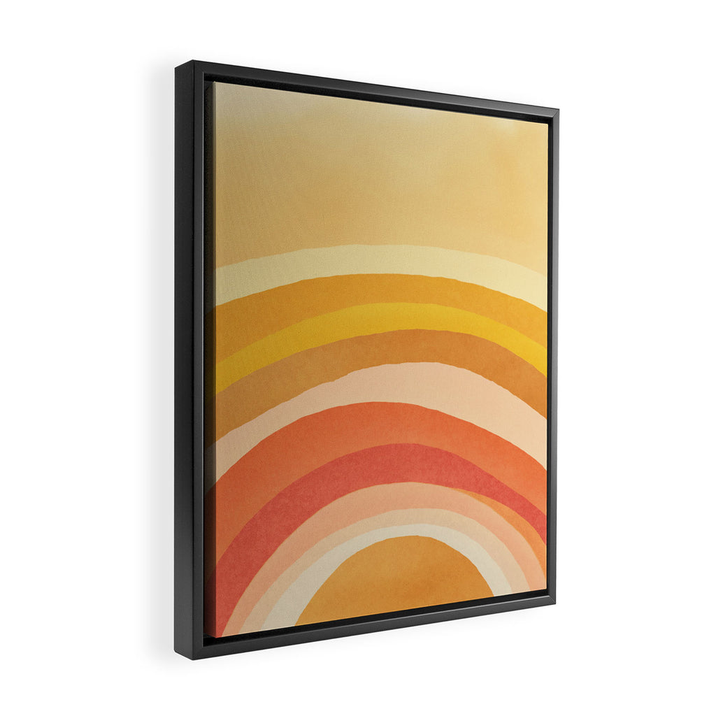 Whimsy Boho Rainbow Ombre Orange Yellow Framed Canvas Print Gallery Image 2