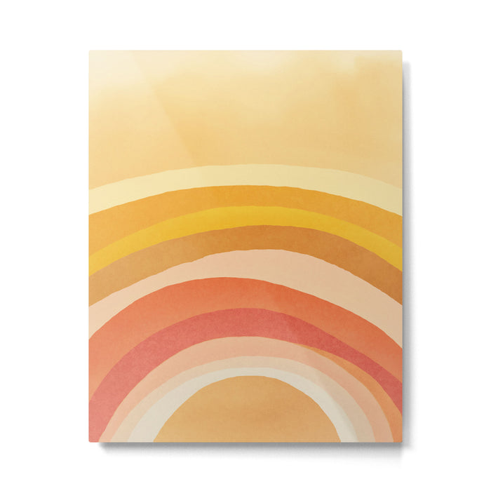 Whimsy Boho Rainbow Ombre Orange Yellow Metal Print Gallery Image 1
