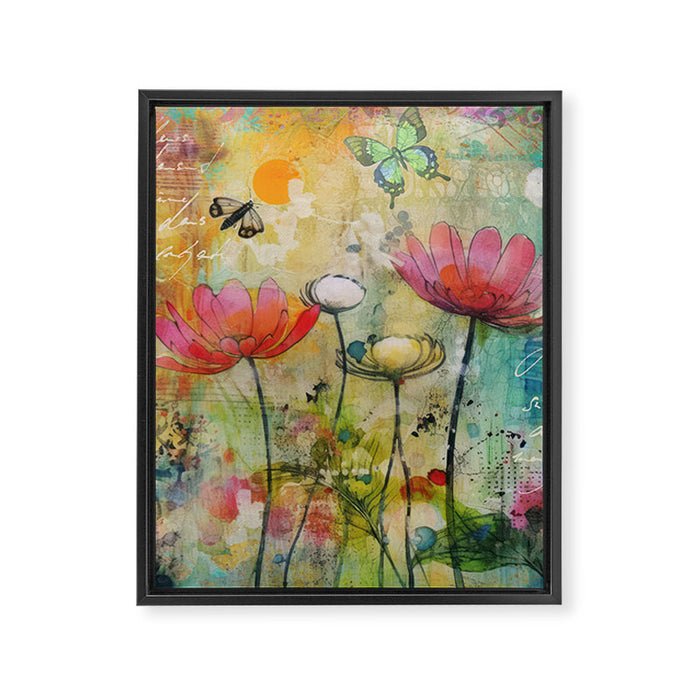 Wildflower Late Summer Botanical Art Framed Canvas Print Gallery Image 1